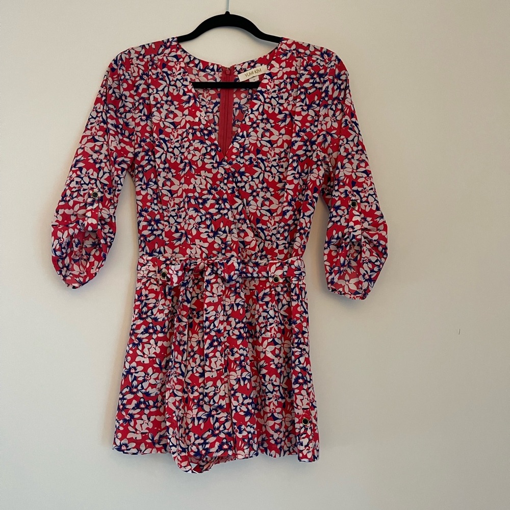 YUMI KIM floral faux wrap romper
